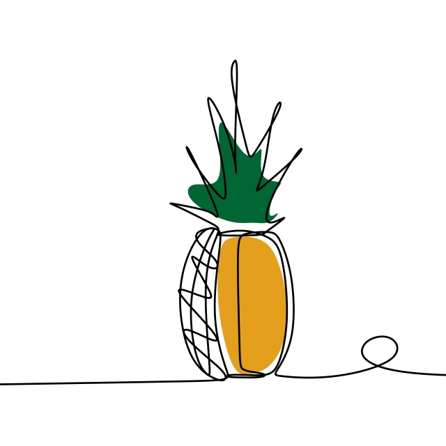 Pineapple Continuous Line Art Drawing Vector Illustration 640x640 Pineapple Continuous Line Art Drawing Vector Illustration