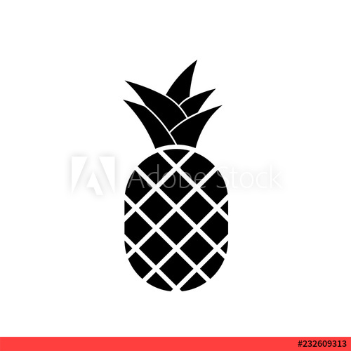 500x500 Pineapple Icon, Vector Illustration