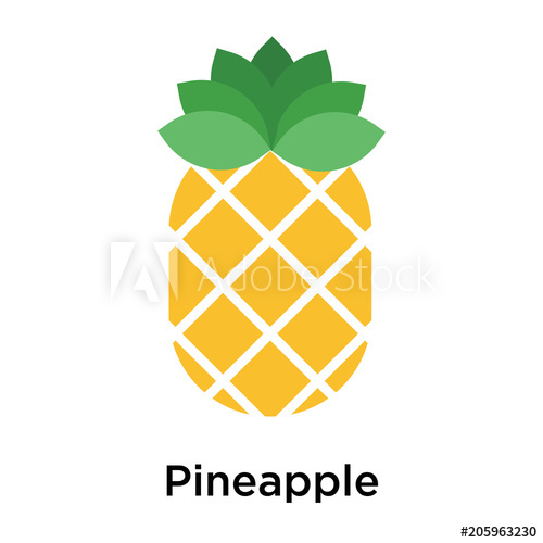 500x500 Pineapple Icon Vector Sign And Symbol Isolated On White Background