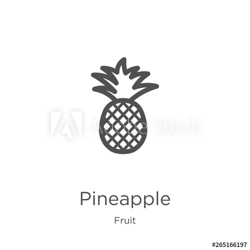 500x500 Pineapple Icon Vector From Fruit Collection Thin Line Pineapple