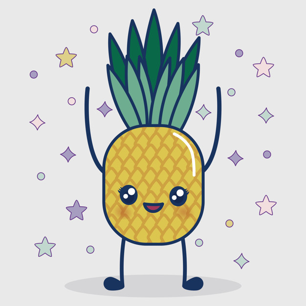 626x626 Kawaii Pineapple Icon Vector Free Download