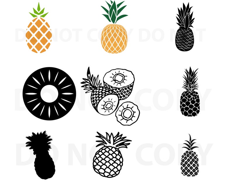 794x635 Pineapple Bundle Pineapple Vector For Cricut Etsy