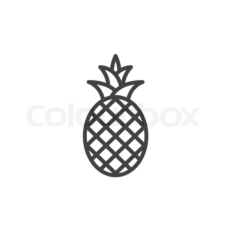 800x800 Pineapple Line Icon, Outline Vector Stock Vector Colourbox