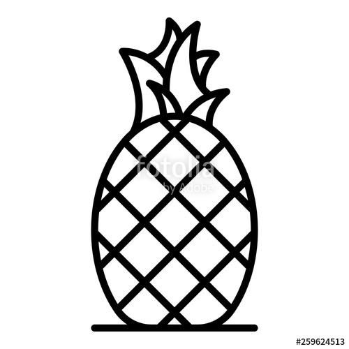 500x500 Tasty Pineapple Icon Outline Tasty Pineapple Vector Icon For Web