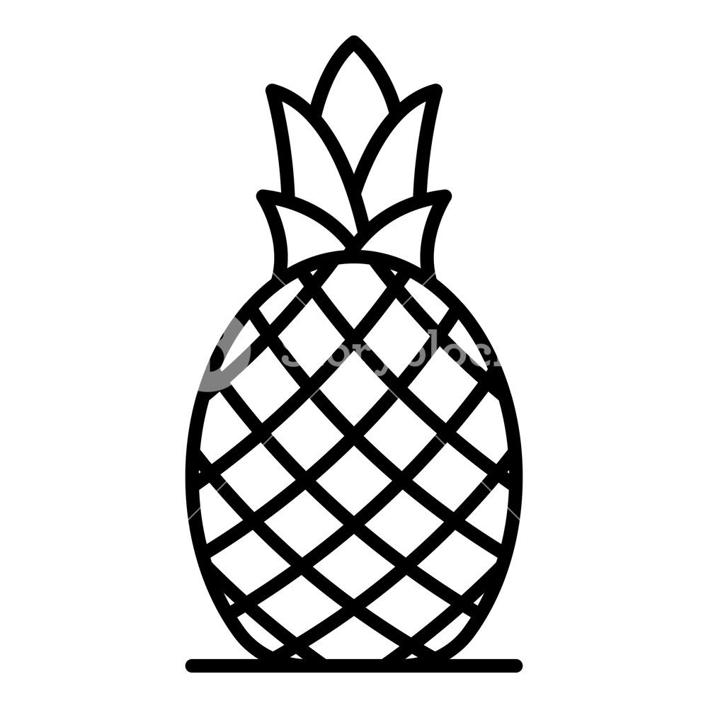 1000x1000 Whole Pineapple Icon Outline Whole Pineapple Vector Icon For Web