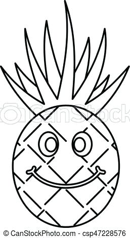 257x470 Outline Of A Pineapple