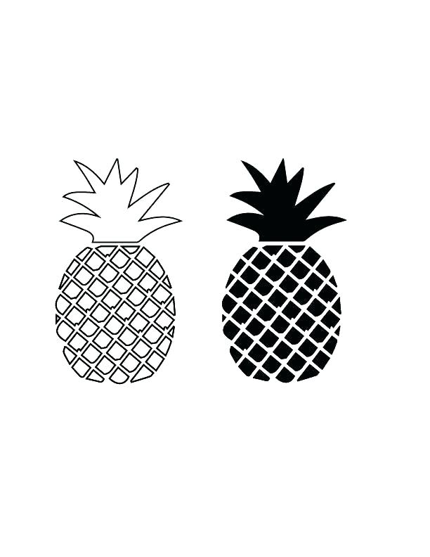 612x792 Outline Picture Of Pineapple