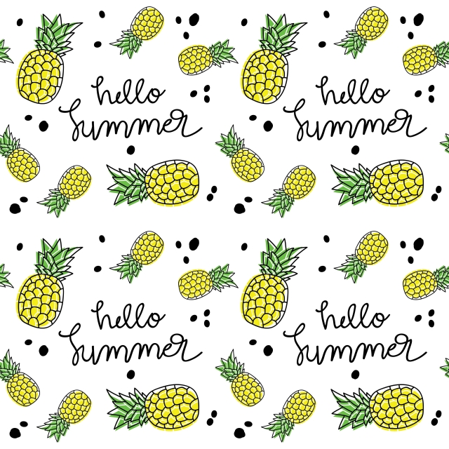 640x640 Pineapple Seamless Pattern And Summer, Pineapple, Pattern, Vector