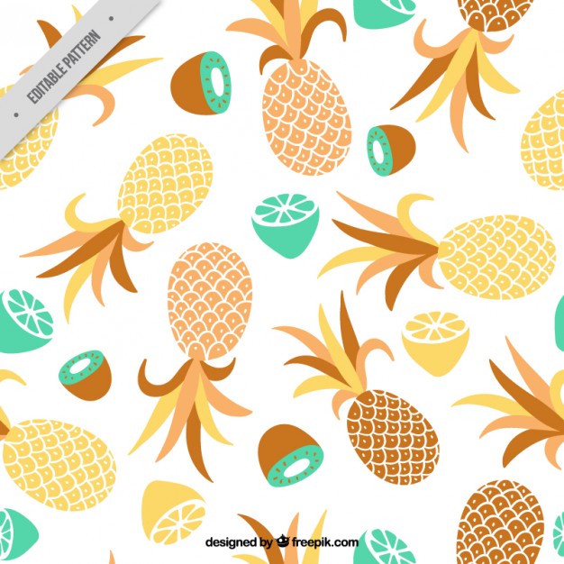 626x626 Pineapple And Other Fruits Pattern Vector Free Download