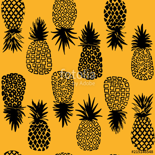 500x500 Vector Seamless Pineapple Pattern Stock Image And Royalty Free
