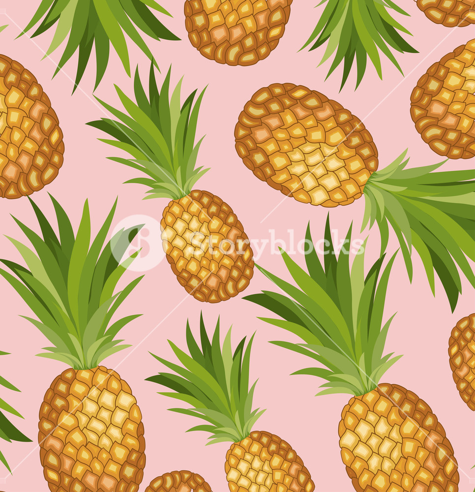 966x1000 Fresh Pineapple Fruit Tropical Pattern Vector Illustration Design