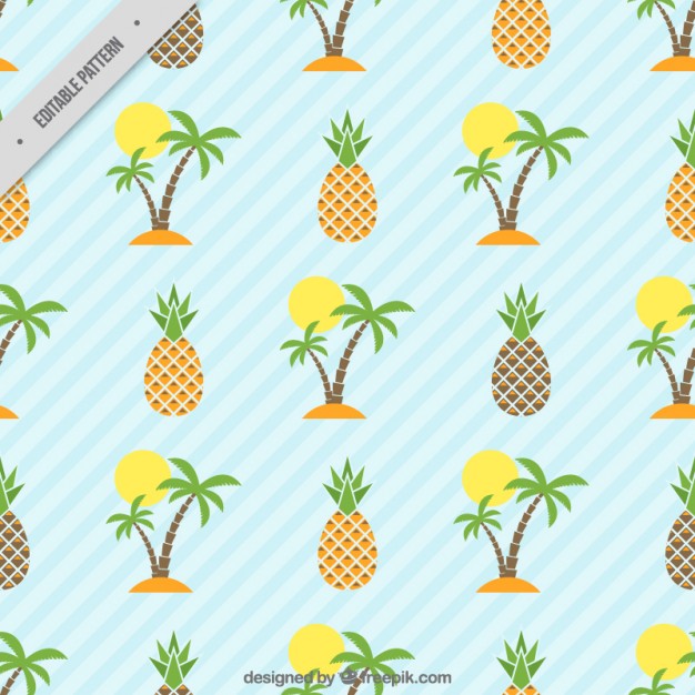 626x626 Island And Pineapple Pattern Vector Free Download