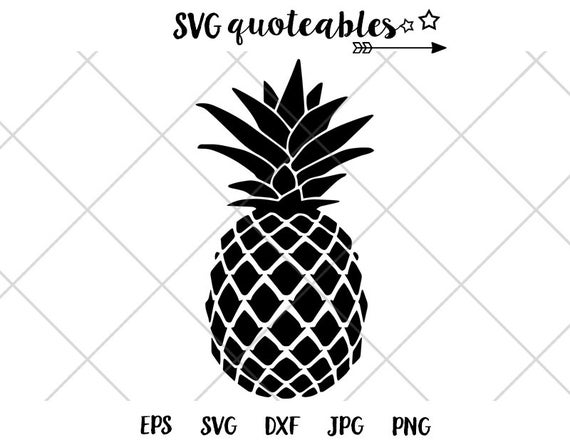 570x445 Pineapple Silhouette Clipart Island Outdoor Etsy