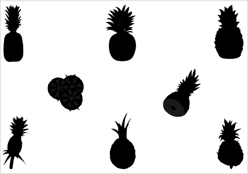 501x352 Pineapple Silhouette Vector