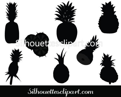 500x400 Pineapple Silhouette Vector Graphics Download Silhouettes Vector