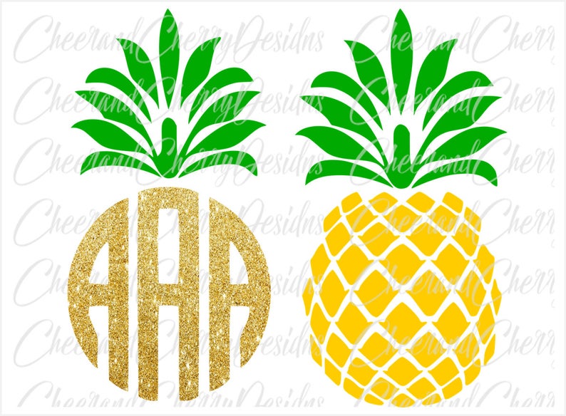 794x584 Pineapple Monogram Pineapple Summer Tropical Etsy