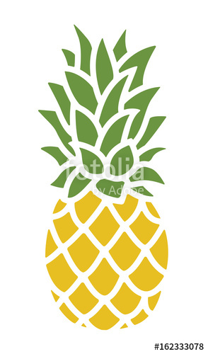 294x500 Pineapple Silhouette Trendy Tropical Icon Vector Stock Image