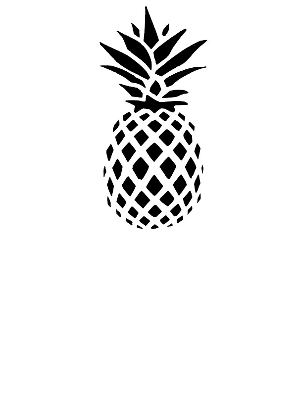 600x800 White Pineapple Silhouette