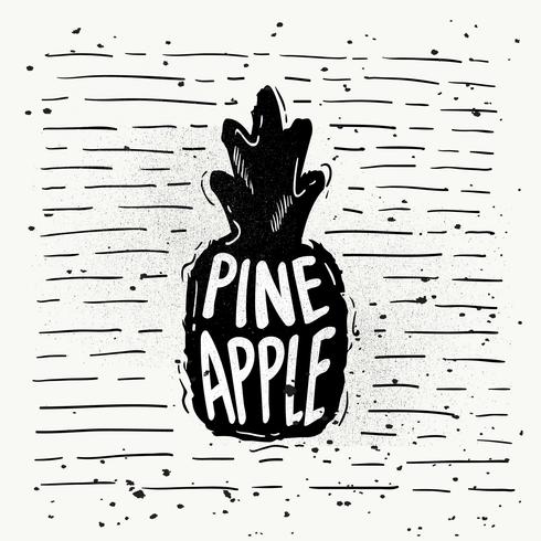 490x490 Hand Drawn Pineapple Silhouette Vector