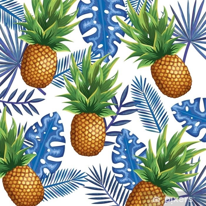 700x700 Tropical Garden With Pineapple Vector Illustration Design Fruits
