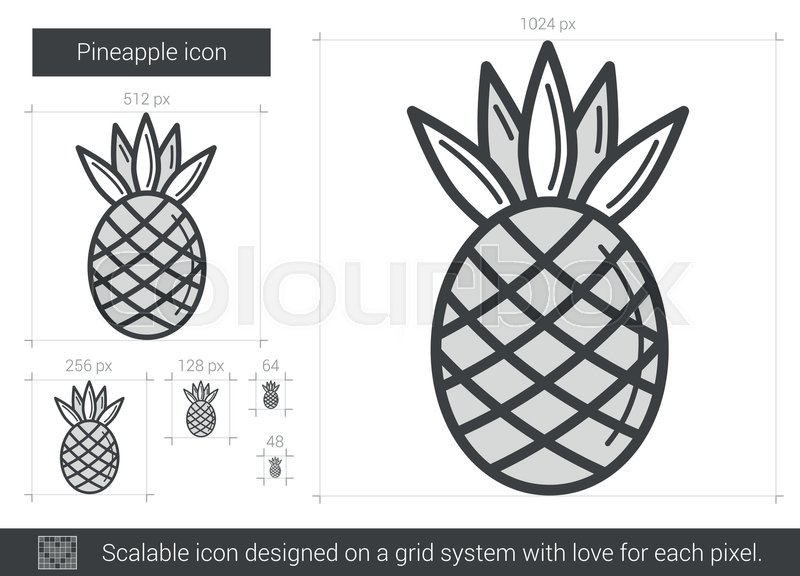 800x576 Pineapple Vector Line Icon Isolated On Stock Vector Colourbox