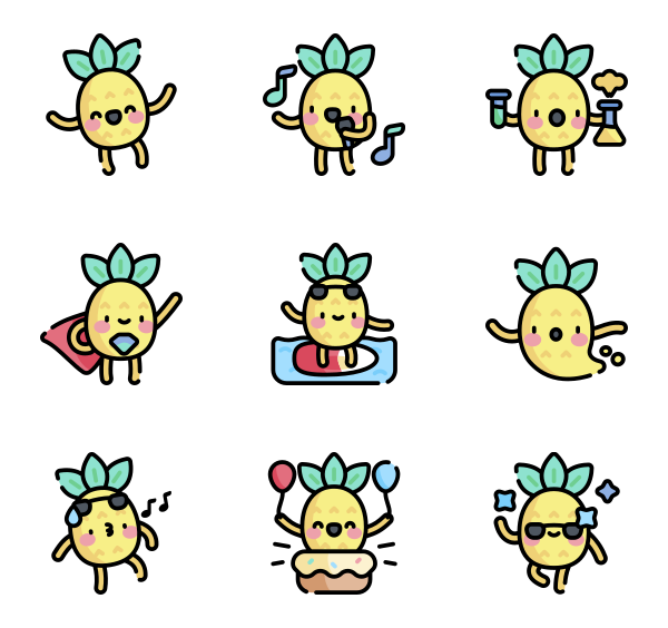 600x564 Pineapple Icons