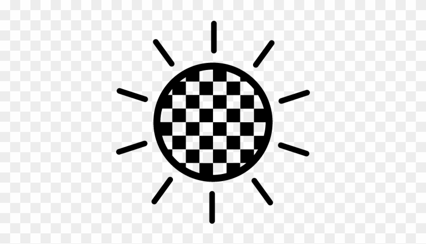 840x481 Sun Outline With Checkered Circle Vector