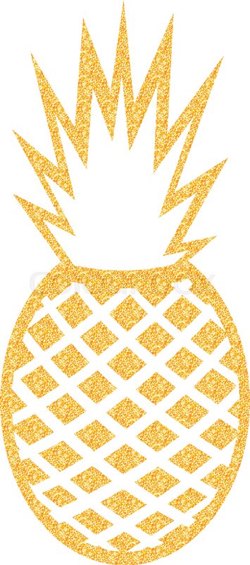 355x800 Vector Pineapple With Glitter Outline Stock Vector Colourbox