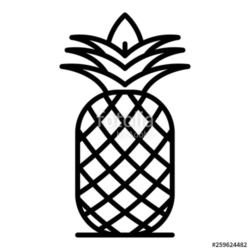 500x500 Fresh Pineapple Icon Outline Fresh Pineapple Vector Icon For Web