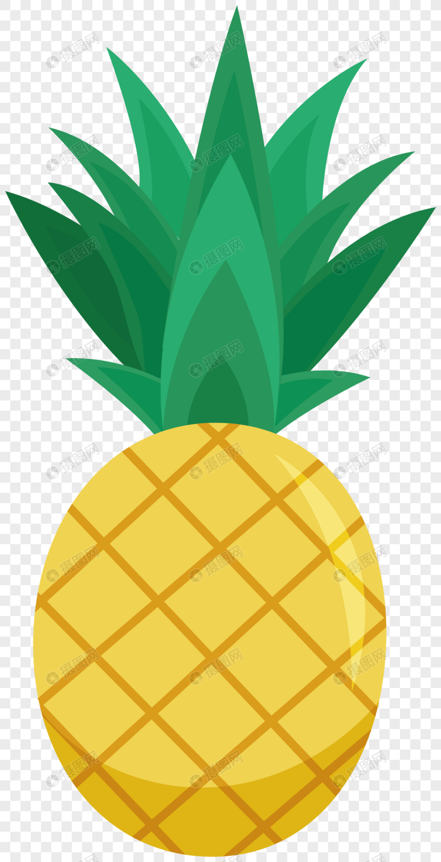 860x1679 Cool Summer Beach Resort Pineapple Vector Material Png
