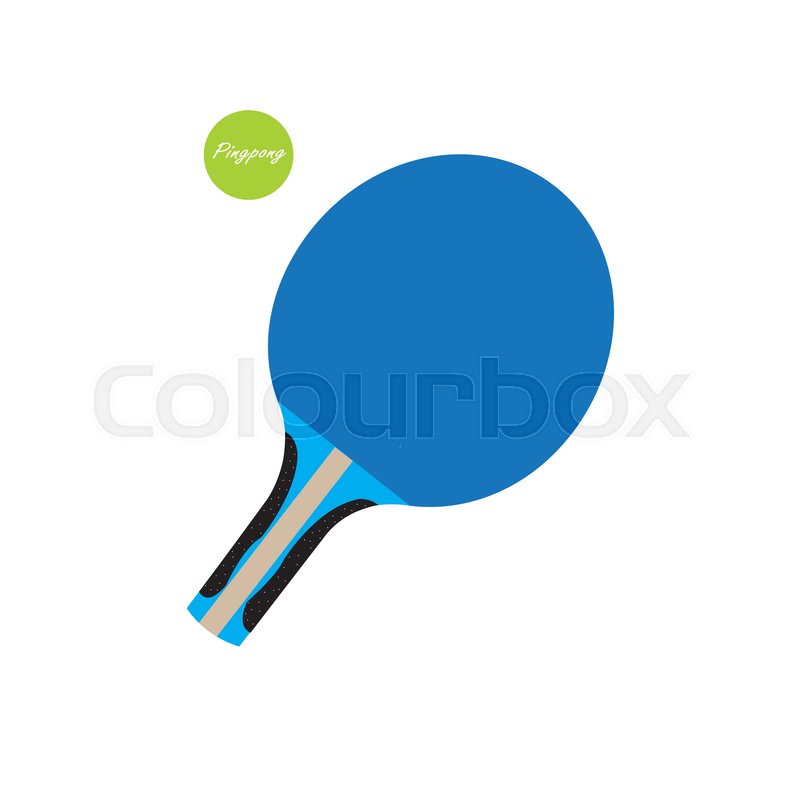 800x800 Blue Ping Pong Paddle With Green Ping Stock Vector Colourbox