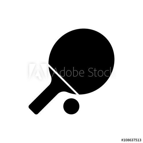 500x500 Ping Pong Paddle Icon Vector Illustration