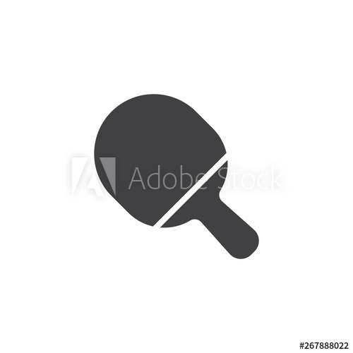 500x500 Ping Pong Paddle Vector Icon Filled Flat Sign For Mobile Concept
