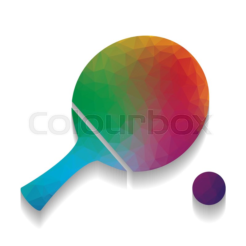 800x800 Ping Pong Paddle With Ball Vector Stock Vector Colourbox