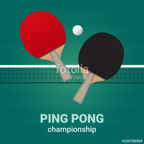 Ping Pong Or Table Tennis Championship Design Bats, Ball And Net 500x500 Ping Pong Or Table Tennis Championship Design Bats, Ball And Net