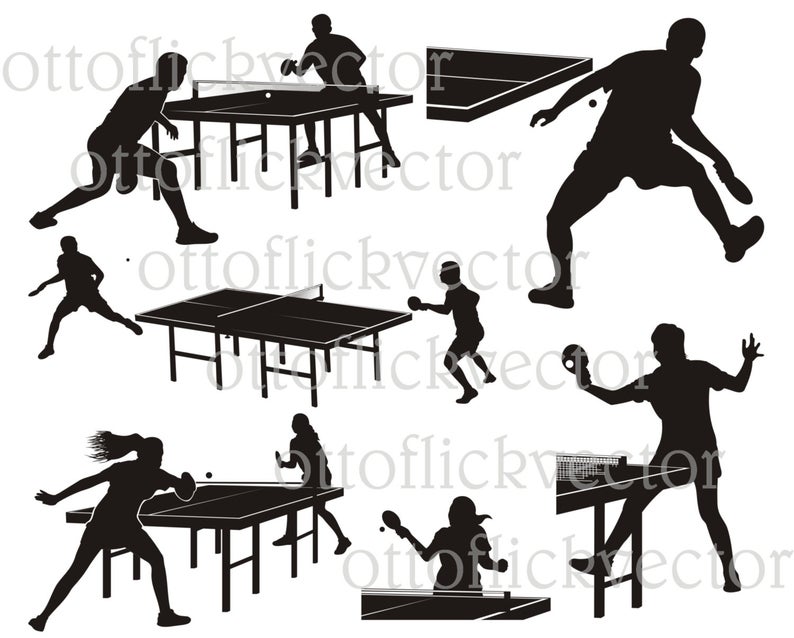794x638 Table Tennis Vector Silhouette Ping Pong Clipart Cut Print Etsy
