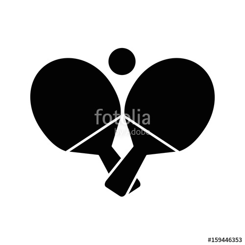 500x500 Ping Pong Rackets And Ball Icon Over White Background Vector