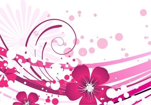 487x340 Free Pink Flower With Abstract Background Files, Vectors