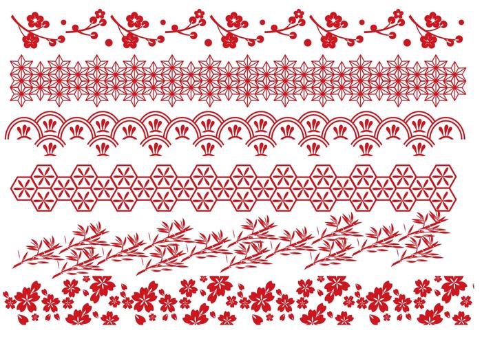 Red Japanese Border Vectors 700x490 Red Japanese Border Vectors