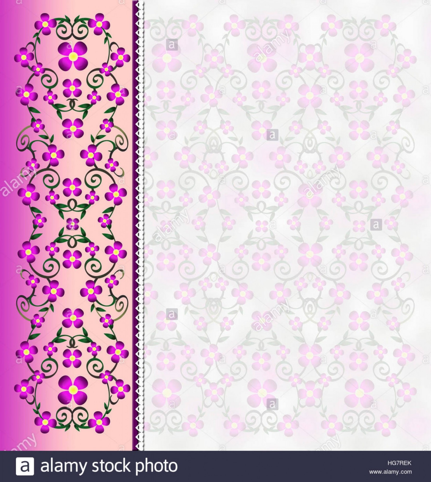 Stock Photo Floral Elegant Vertical Border Vector Background Pink 1789x2001 Stock Photo Floral Elegant Vertical Border Vector Background Pink