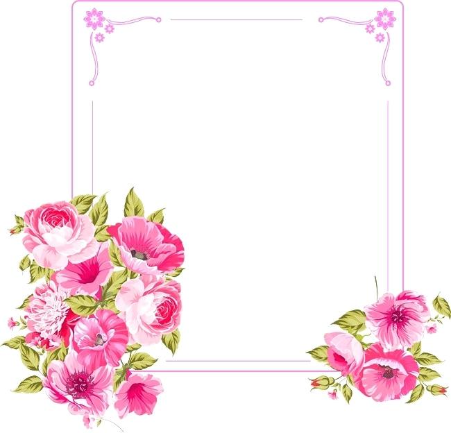 Flowers Border Vector 650x624 Flowers Border Vector