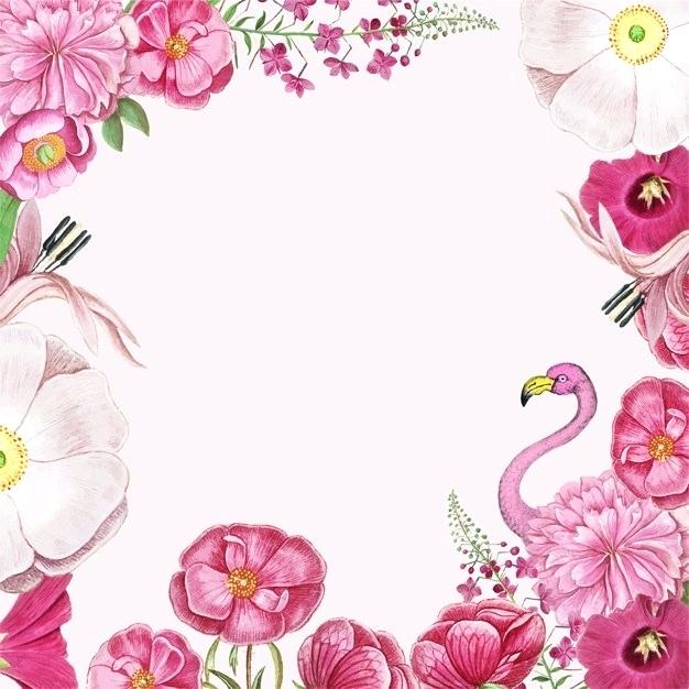 Pink Flowers Vector Border 626x626 Pink Flowers Vector Border