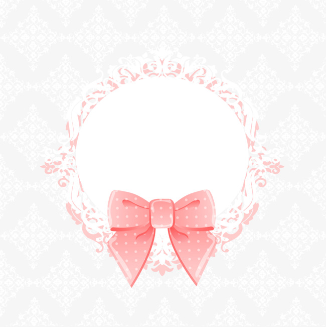 650x651 Pink Bow And Decorative Pattern Background Vector Material, Bow