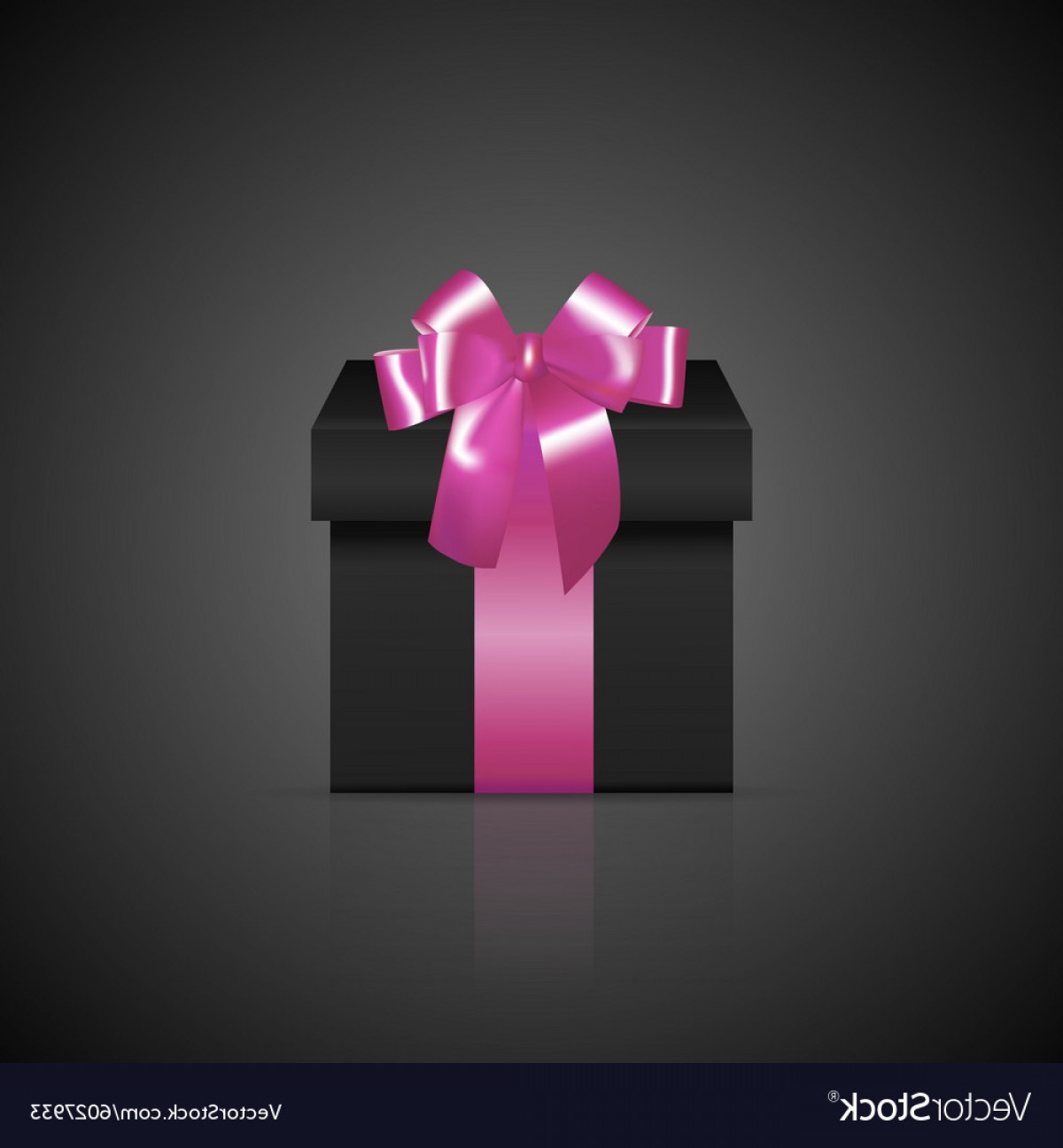 1200x1296 Black Square Gift Box With Pink Ribbon And Bow Vector Cqrecords