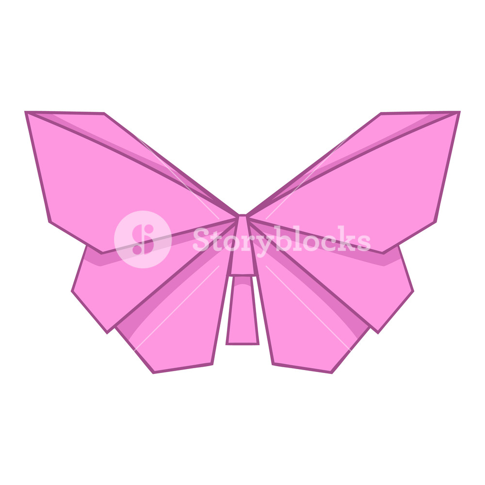 1000x1000 Origami Pink Butterfly Icon Cartoon Illustration Of Origami Pink