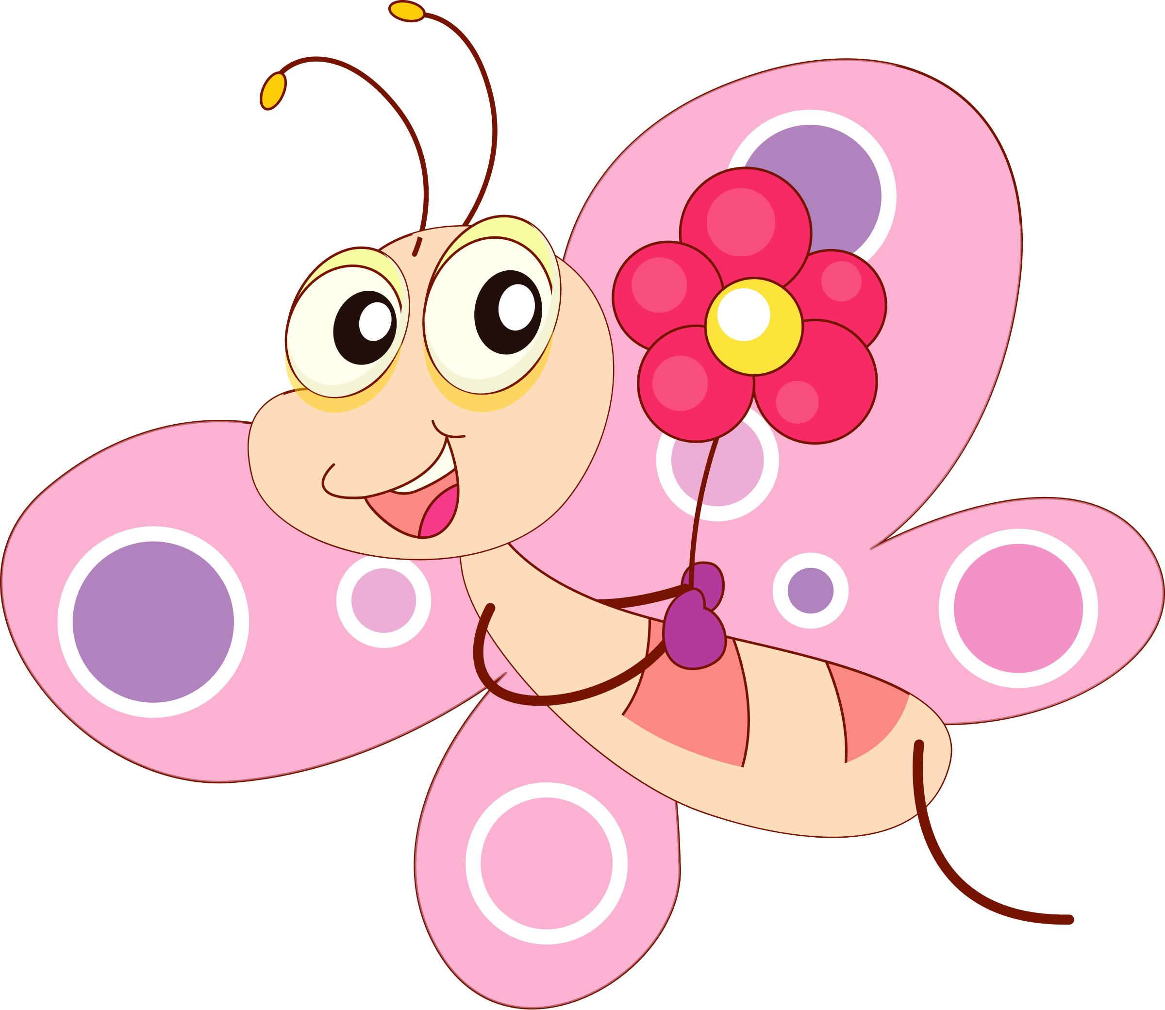 2400x2081 Pink Butterfly Vector Clipart Image
