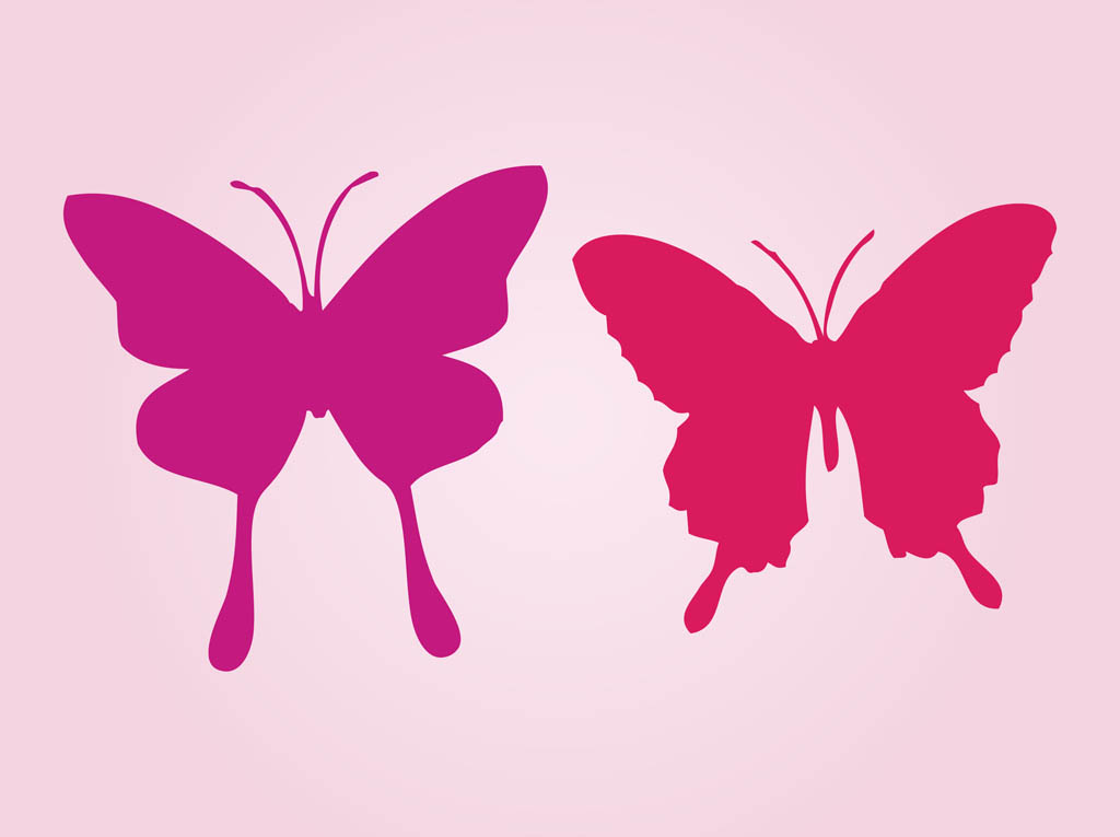1024x765 Silhouette Butterflies Vector Art Graphics