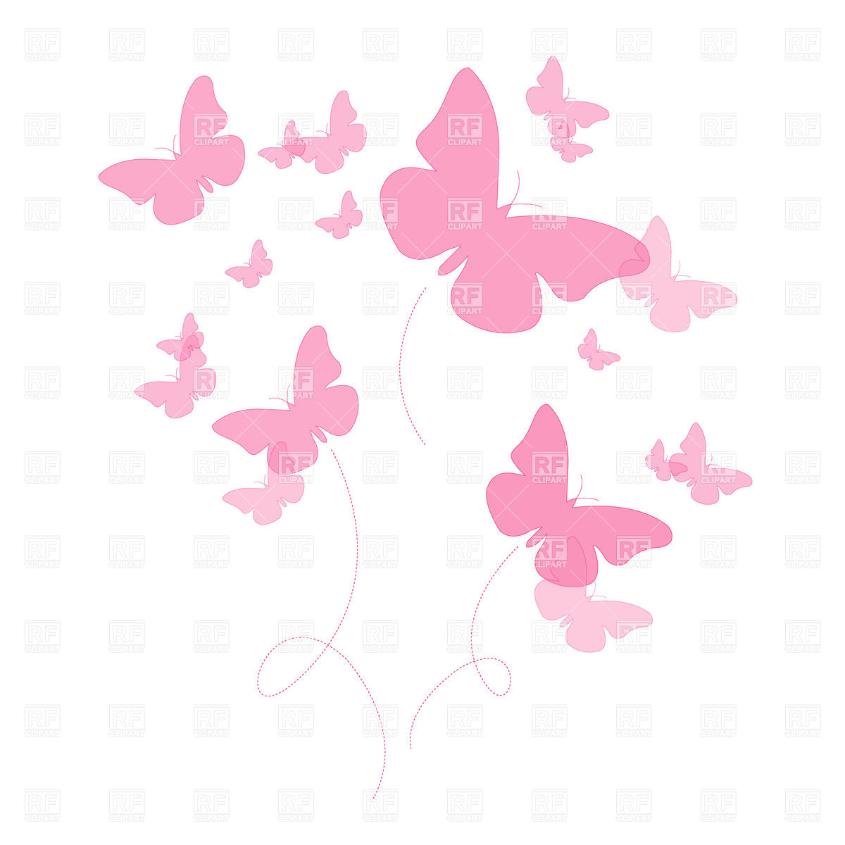 1200x1200 Silhouettes Of Pink Butterfly Vector Image Of Plants And Animals