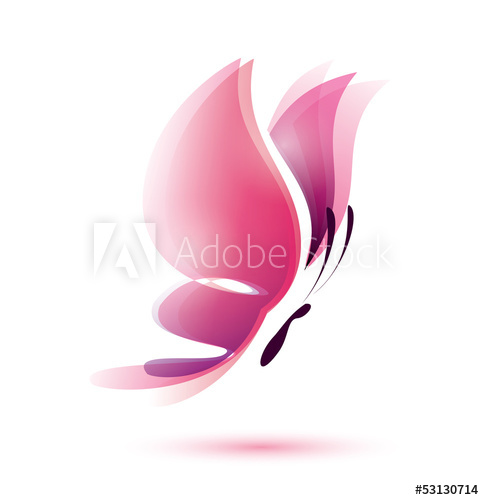484x500 Pink Butterfly Vector Symbol