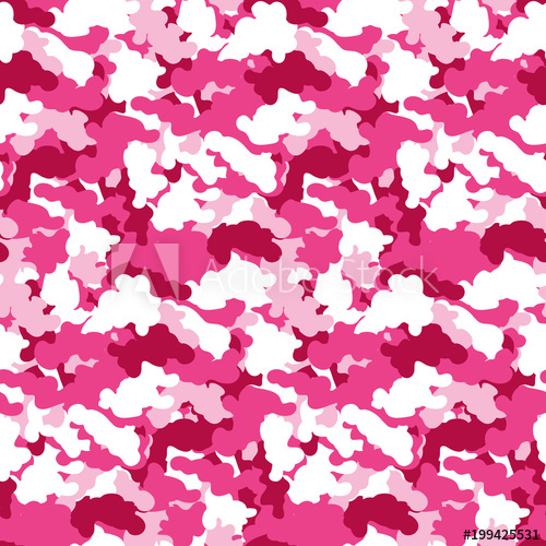 500x500 Pink Color Abstract Camouflage Seamless Pattern Vector Background